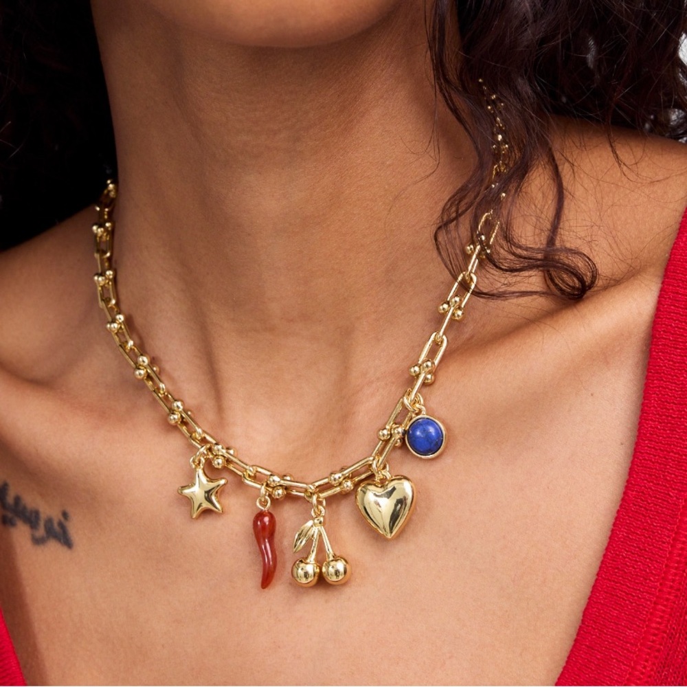 NWT Madewell Semiprecious U-Link Charm Necklace